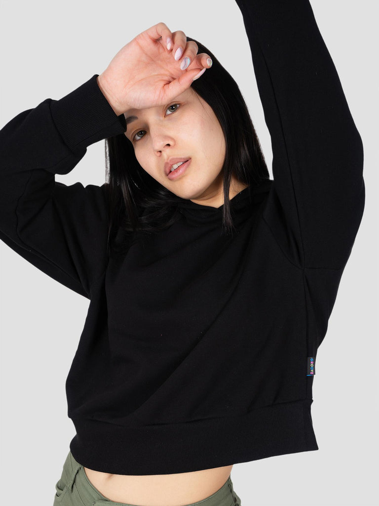 GROOVE FELPA CAPPUCCIO CHIUSO COSTA ALTA CROP BARL338W NERO GROOVE 