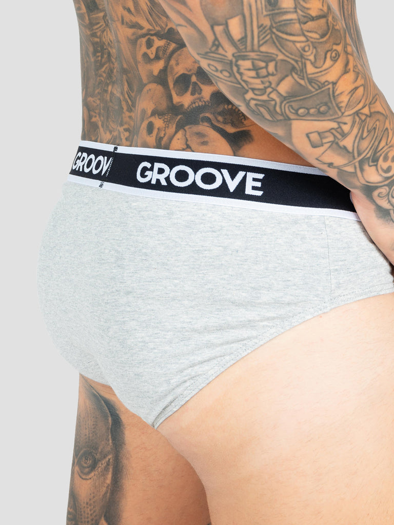 BRIEF SINGLE PACK UND001 LIGHT GREY GROOVE 