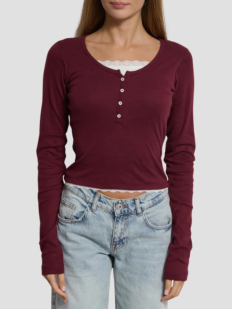 TOP DOPPIO CON PIZZO GENEVE252 BORDEAUX SUITE BENEDICT 