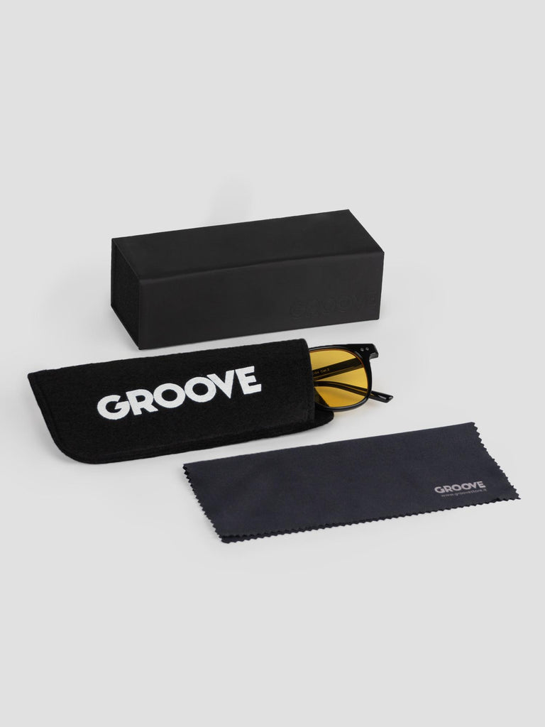 COLORED LENSES SUN001/04 BLACK YELLOW GROOVE 