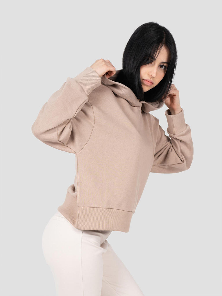 GROOVE FELPA CAPPUCCIO CHIUSO COSTA ALTA CROP BARL338W SABBIA GROOVE 