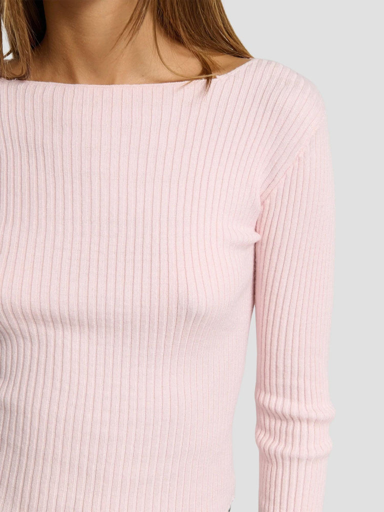 MAGLIA MANICA LUNGA A COSTINE PANCHINA-NEW252 PINK SUITE BENEDICT 