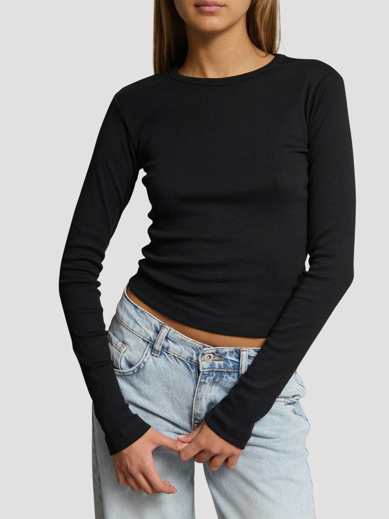 T-SHIRT BASIC MANICHE LUNGHE GRILLINO252 BLACK SUITE BENEDICT 