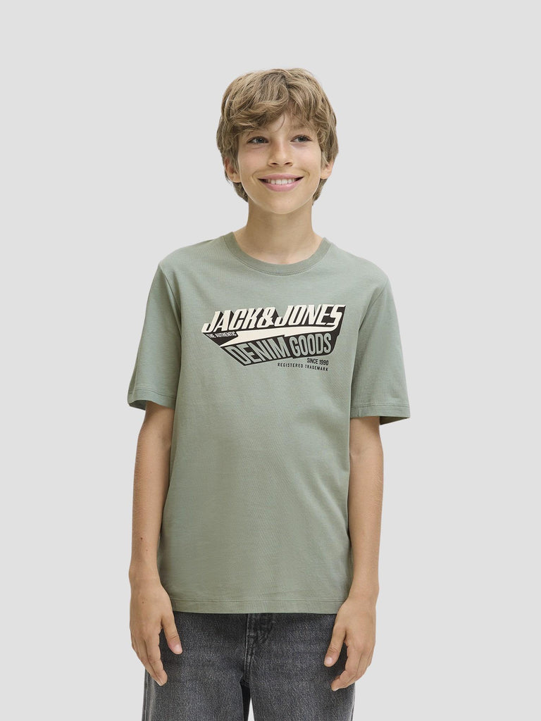 JJELOGO TEE SS ONECK 2 COL AW25 NOOS JNR 12280070 ICEBERG GREEN JACK&JONES 