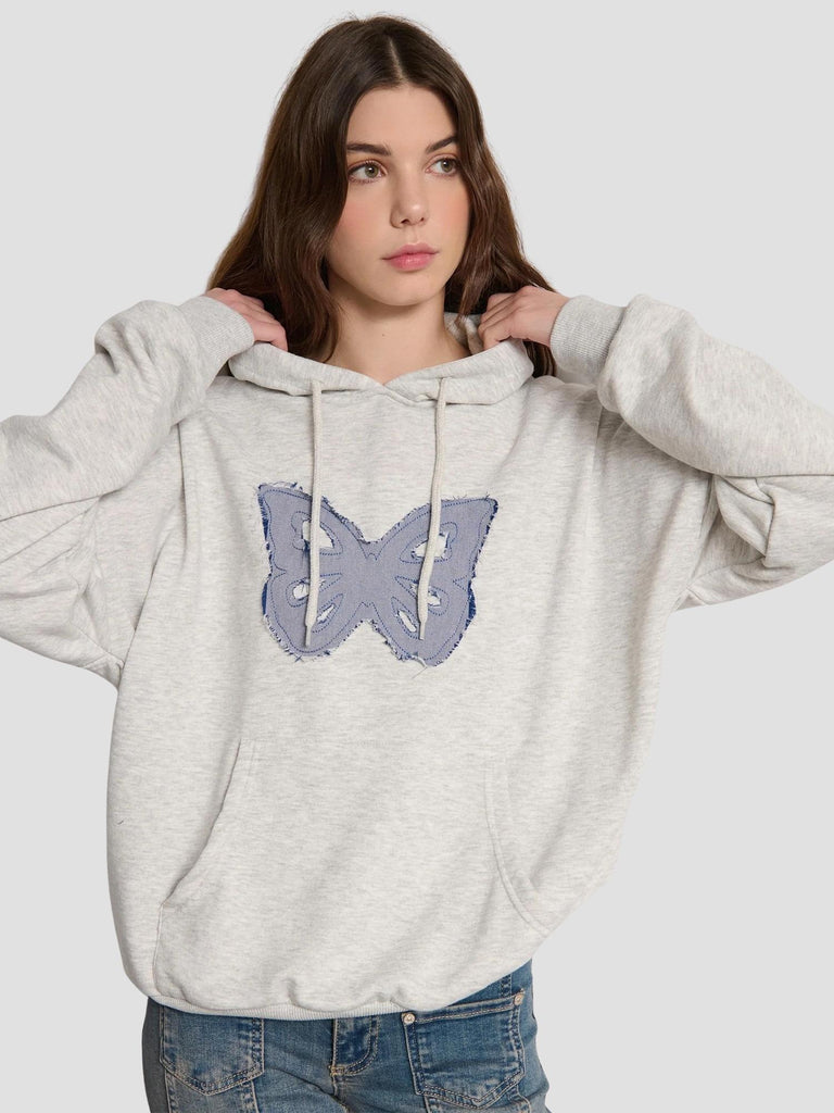 FELPA OVERSIZE CON STAMPA A RIGHE KEIRA-BFLY PEARL MEL SUITE BENEDICT 