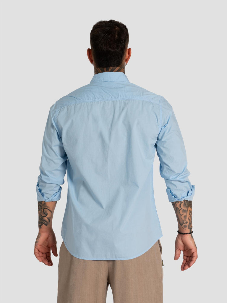 CONFORT FIT BASIC BUTTON DOWN SHIRT014 LIGHT BLUE GROOVE 