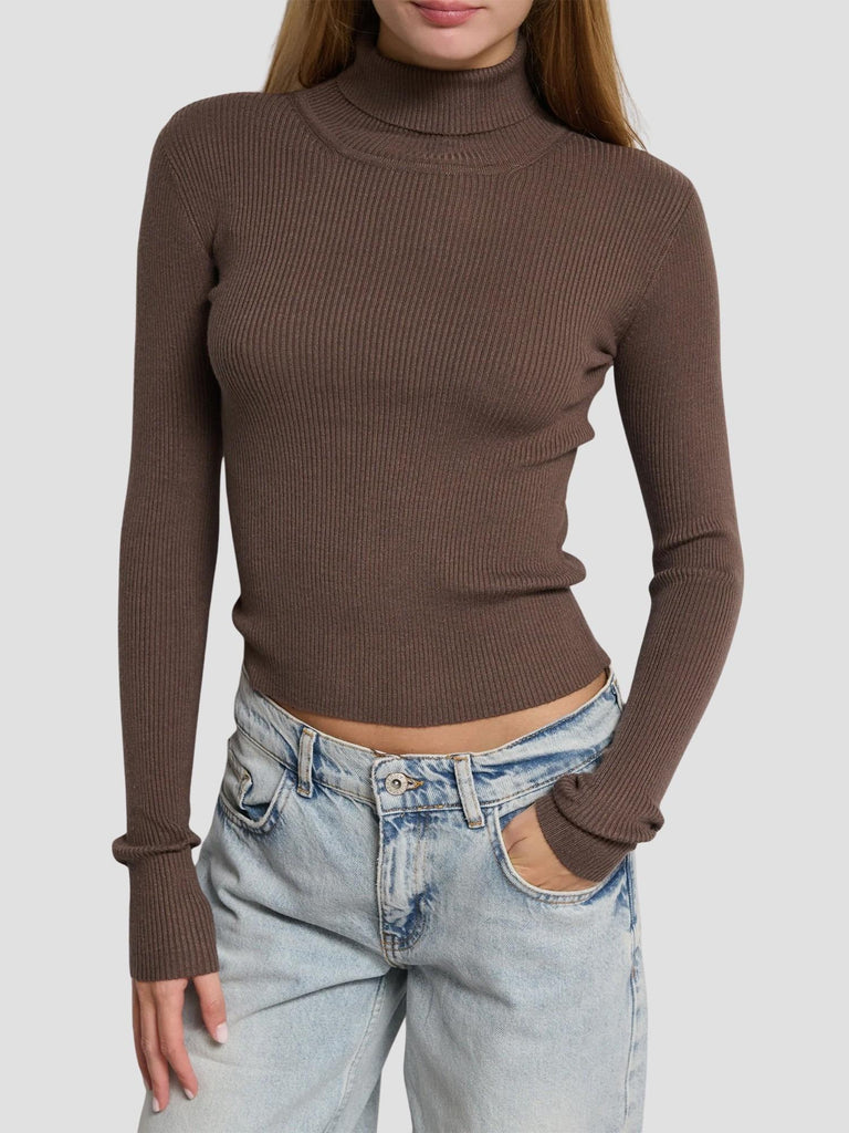 MAGLIA A COSTINE COLLO ALTO POLLICINO252 BROWN SUITE BENEDICT 