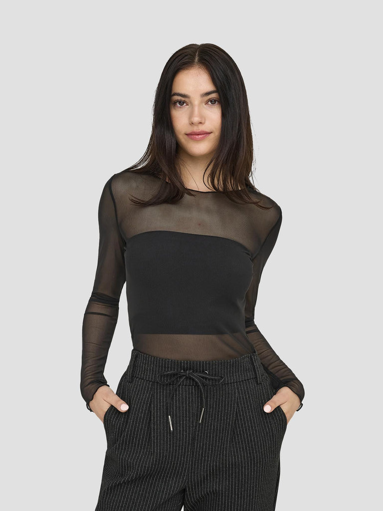 JDYELSA NEW L/S O NECK TOP JRS NOOS 15356004 BLACK JACQUELINE DE YONG 