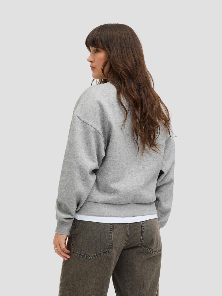 JXMERLE RLX SHORT LS CREW SWT LN 12260608 LIGHT GREY MELANGE JJXX 