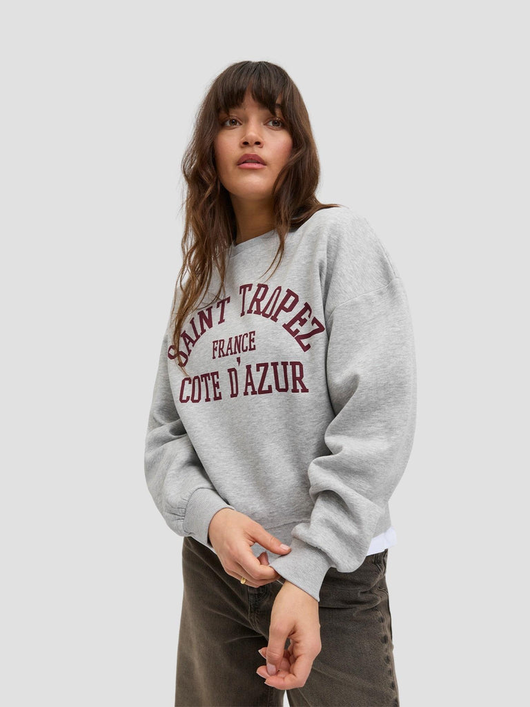 JXMERLE RLX SHORT LS CREW SWT LN 12260608 LIGHT GREY MELANGE JJXX 