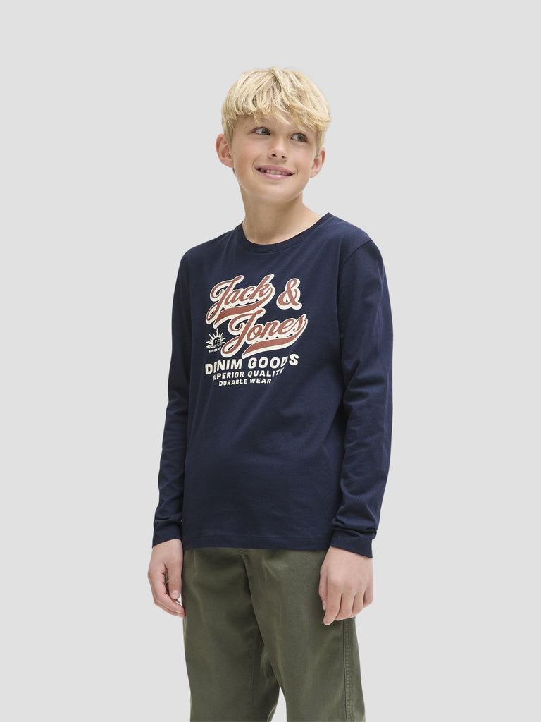 JJELOGO TEE LS O-NEC 2 COL AW25 NOOS JNR 12280078 SKY CAPTAIN JACK&JONES 
