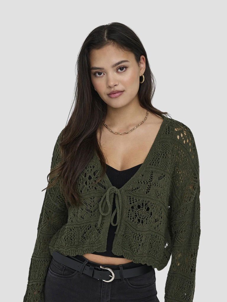 ONLBEACH LIFE 7/8 TIE CARDIGAN KNIT 15257604 FOREST NIGHT ONLY 