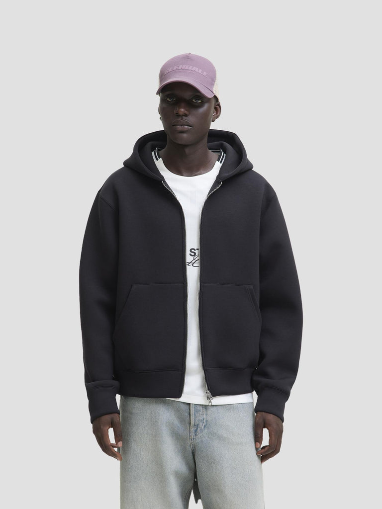 JCOCOVER SCUBA SWEAT ZIP HOOD SN 12282972 BLACK JACK&JONES 
