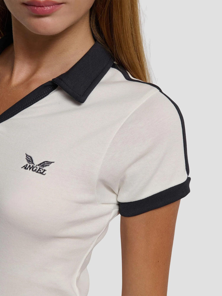 POLO BICOLOR CON RICAMO LONELY-WINGS OFFWH-MIDNIGHT SUITE BENEDICT 