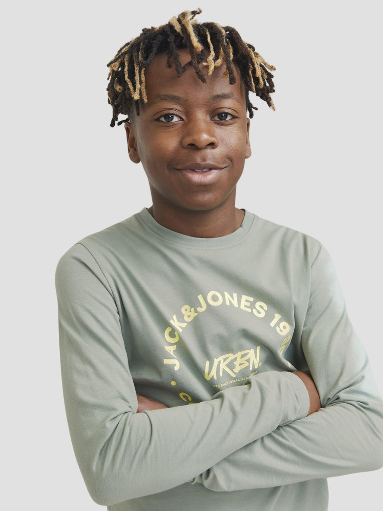 JJSIMON TEE LS CREW NECK JNR 12270230 ICEBERG GREEN JACK&JONES 