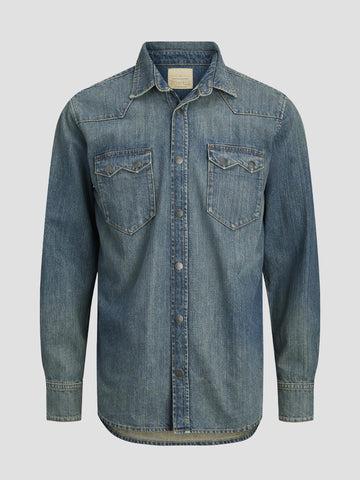 JJIVINCENT JJSHIRT SQ 844 LN 12283751 BLUE DENIM JACK&JONES 