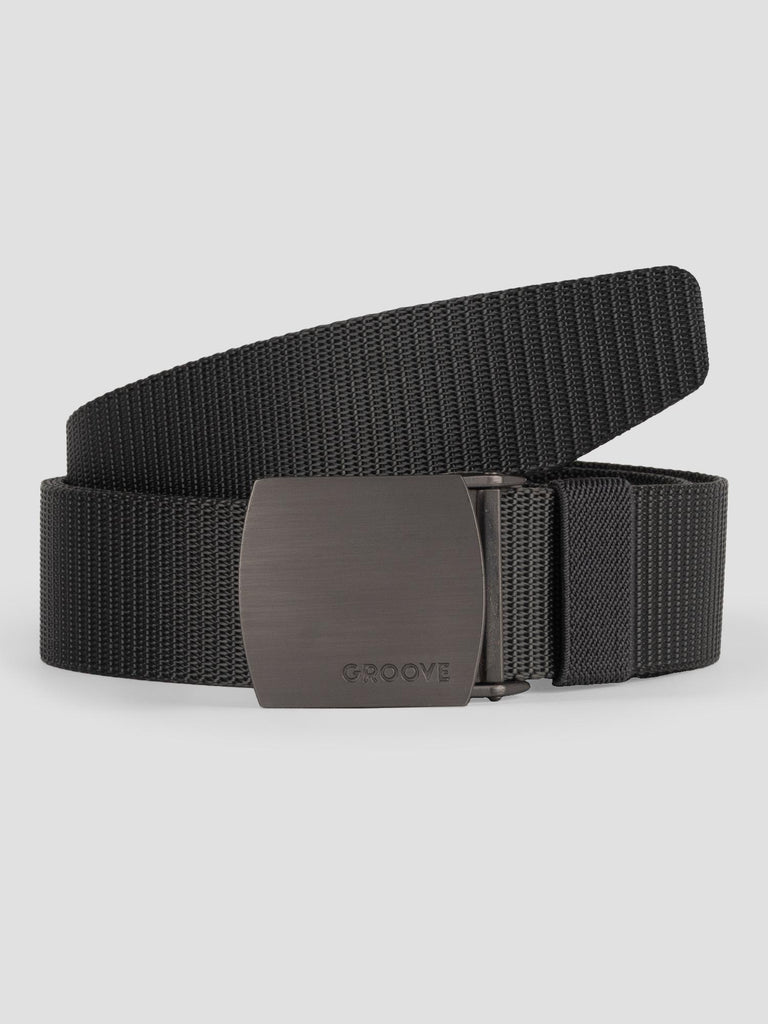 NYLON CANVAS BELT GRO4005 DARK GREY GROOVE 
