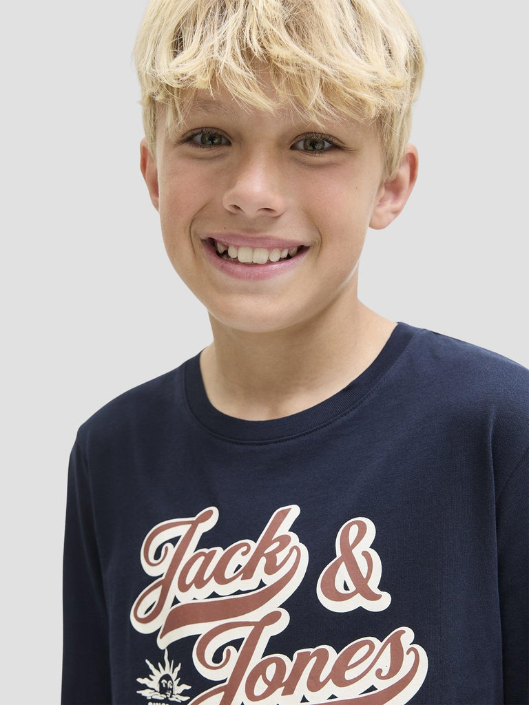 JJELOGO TEE LS O-NEC 2 COL AW25 NOOS JNR 12280078 SKY CAPTAIN JACK&JONES 