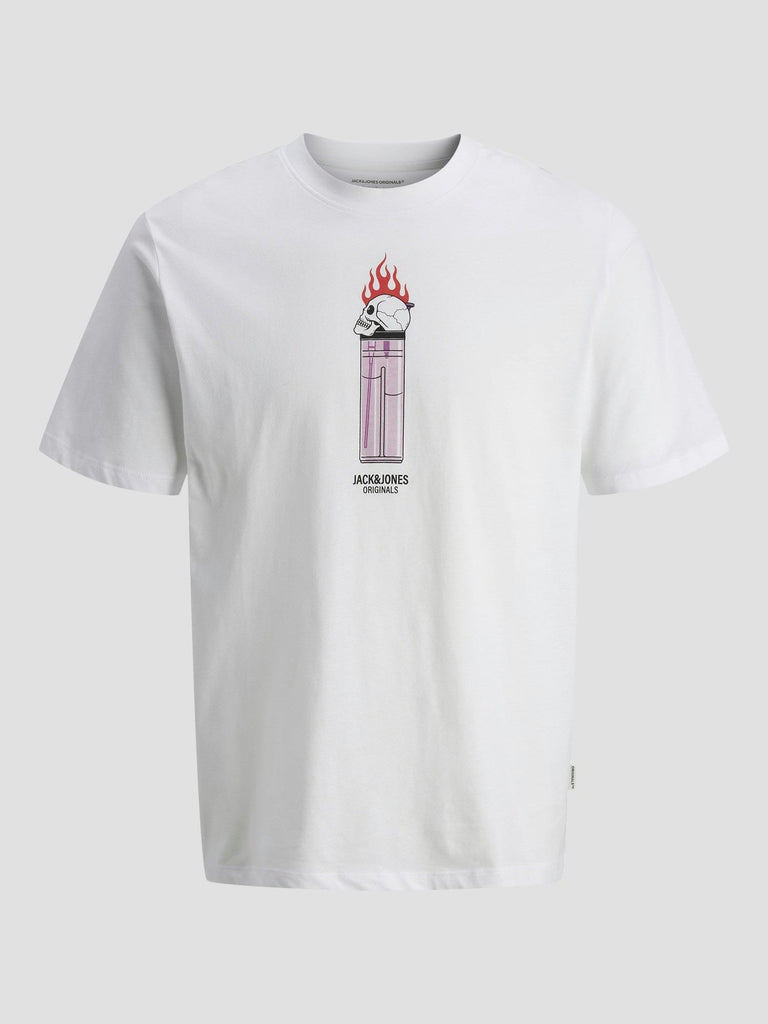 JORHOLIDAY SKULL TEE SS CN 12285754 BRIGHT WHITE JACK&JONES 
