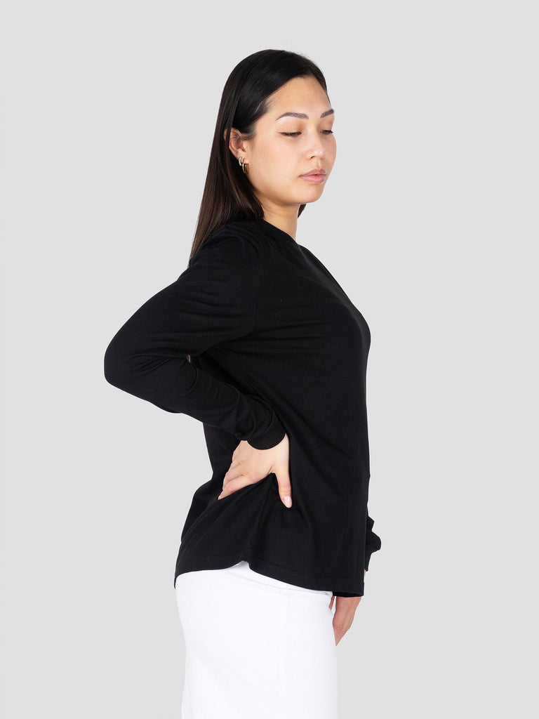 GIROCOLLO BASICA MANICA LUNGA COTONE AMERICANO BARL112W NERO GROOVE 