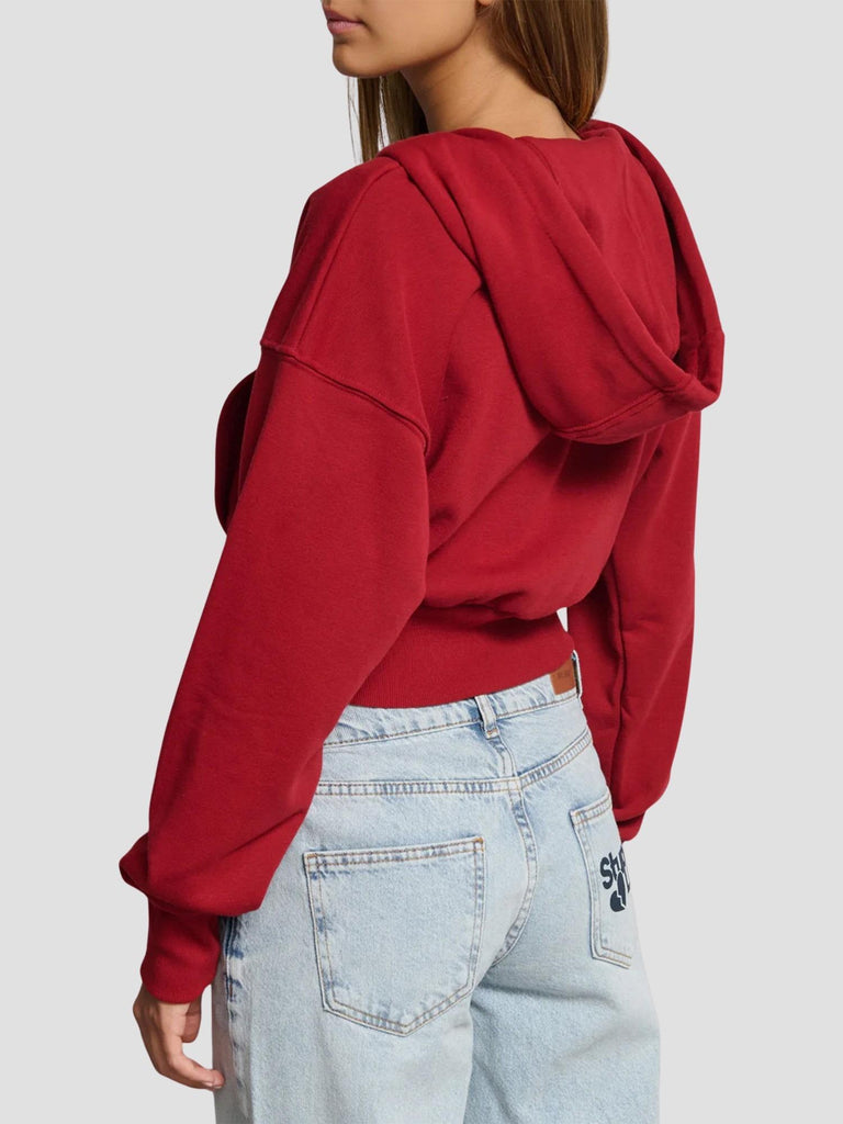 FELPA CON CAPPUCCIO CROP KOREA252 DK RED SUITE BENEDICT 