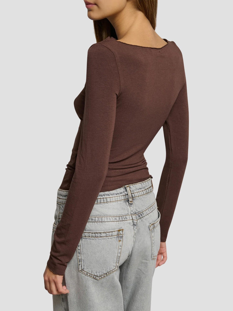 MAGLIETTA ADERENTE MANICA LUNGA GIAKARTA BROWN SUITE BENEDICT 