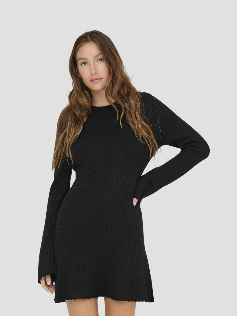 ONLMICHELLA LS O-NECK DRESS NCA KNT 15352211 BLACK ONLY 