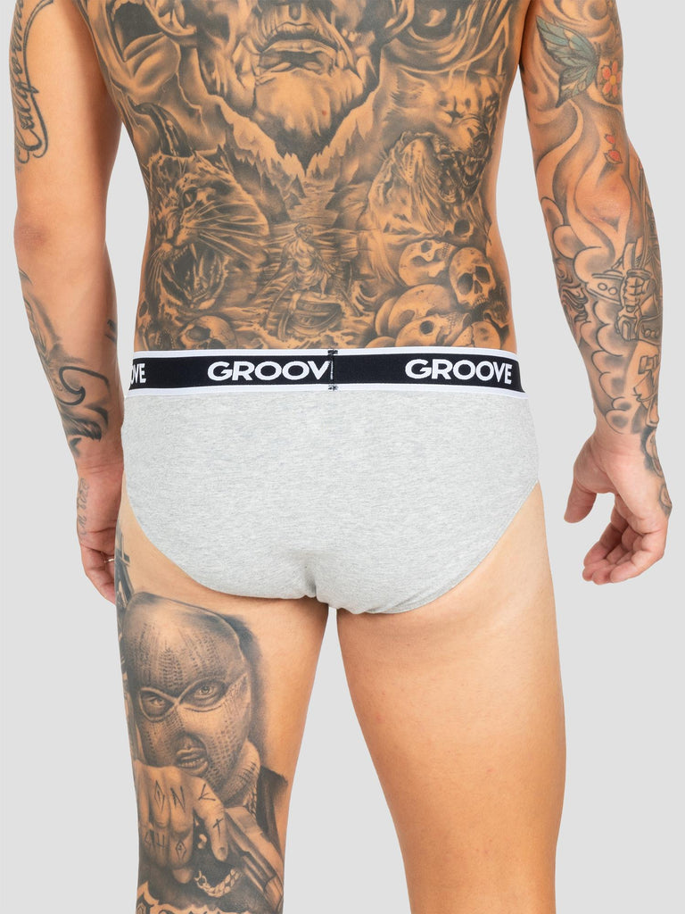 BRIEF SINGLE PACK UND001 LIGHT GREY GROOVE 