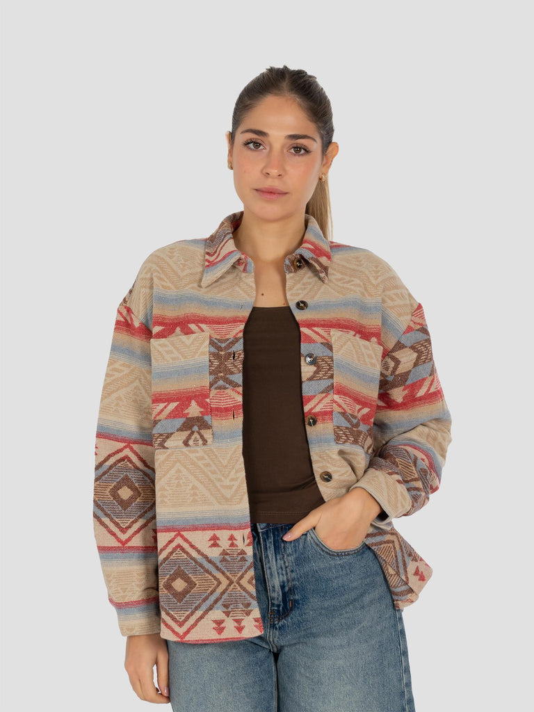 TRIBALE TASCHE FRONTALI FLANELLA MEDIA SHIRT016W PANNA ROSA GROOVE 