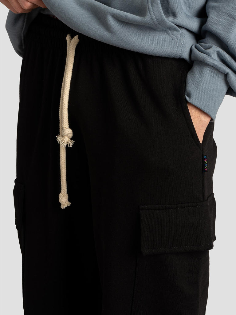 GROOVE PANTALONE TUTA CARGO BARL425 NERO GROOVE 