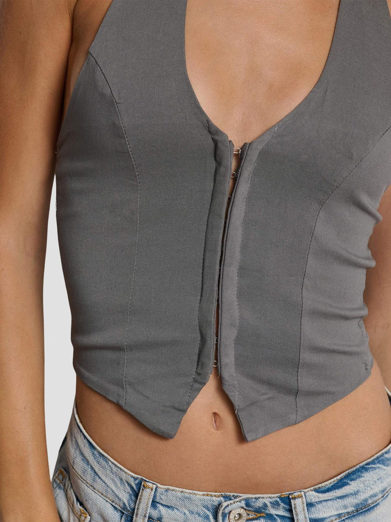 GILET BUSTINO CON GANCETTI GARDEN GREY SUITE BENEDICT 