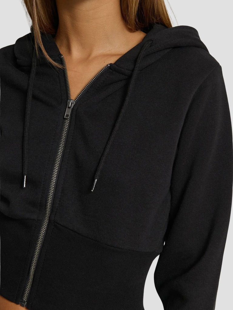 FELPA CROP EFFETTO CORSETTO KREPE252 BLACK SUITE BENEDICT 