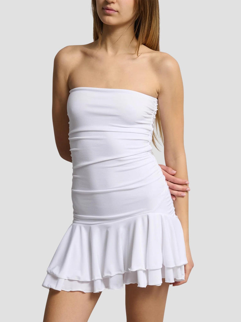ABITO A FASCIA CON GONNA SVASATA VIDA BIANCO SUITE BENEDICT 