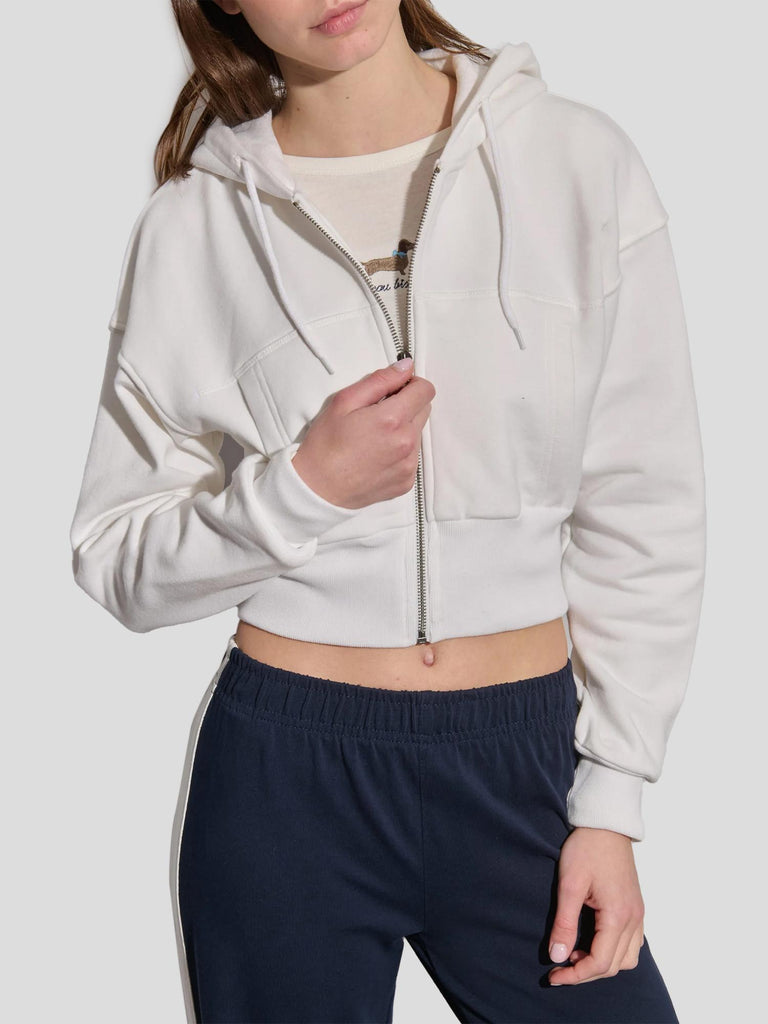 FELPA CON CAPPUCCIO CROP KOREA252 OFFWHITE SUITE BENEDICT 