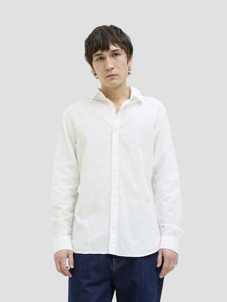 JJEBREEZE LINEN BLEND SHIRT LS SN 12268964 WHITE JACK&JONES 