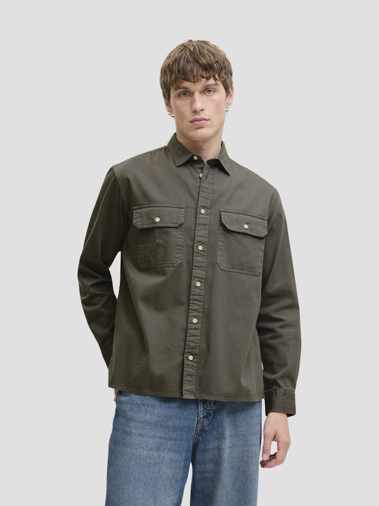 JJETRAVIS SHIRT LS NOOS 12269262 DUSTY OLIVE JACK&JONES 