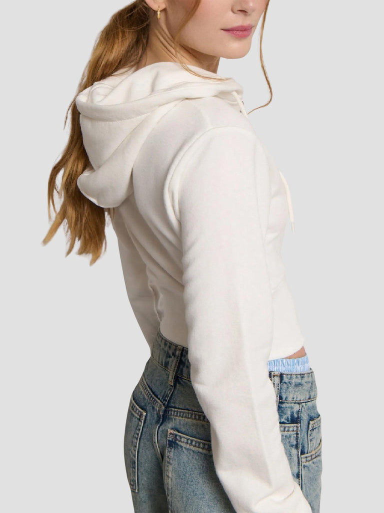 FELPA CROP EFFETTO CORSETTO KREPE252 OFFWHITE SUITE BENEDICT 