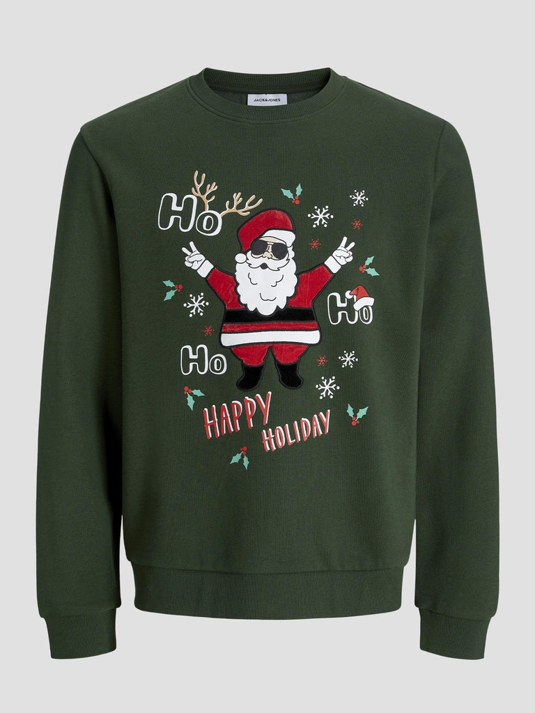JJCHRISTMAS SWEAT CREW NECK XMAS 12279225 KOMBU GREEN JACK&JONES 