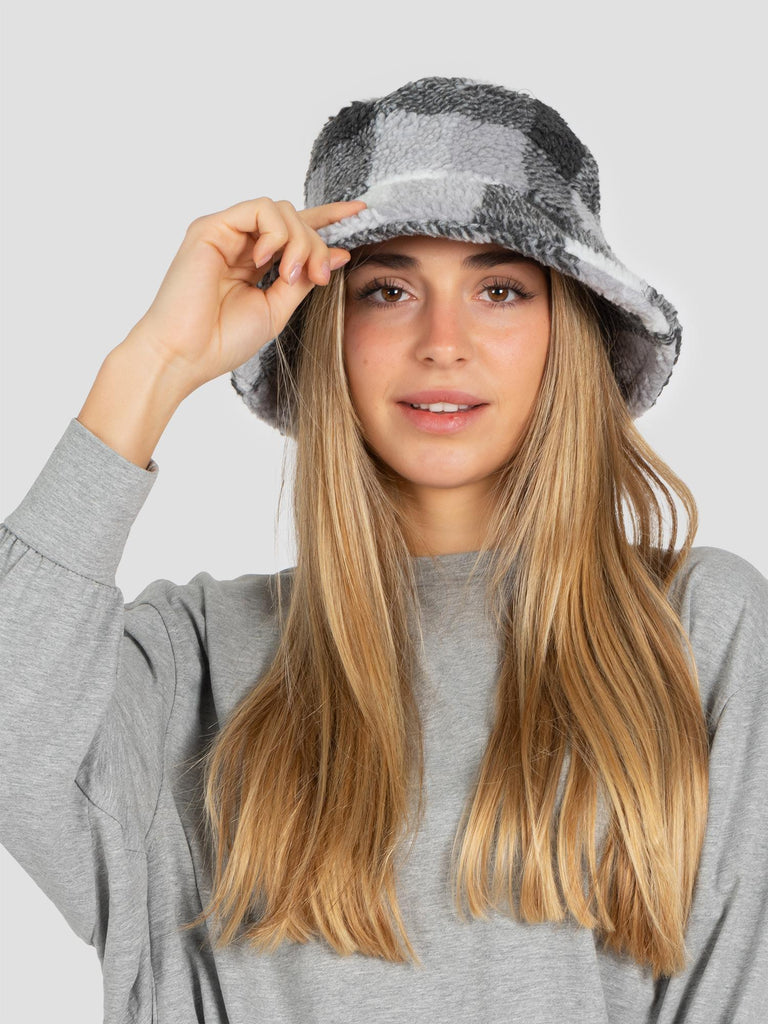 CHECK TEDDY CAP017 GREY WHITE GROOVE 