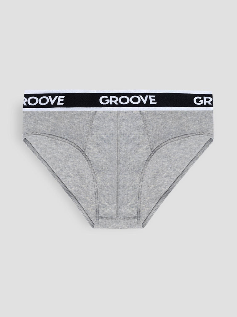 BRIEF SINGLE PACK UND001 LIGHT GREY GROOVE 
