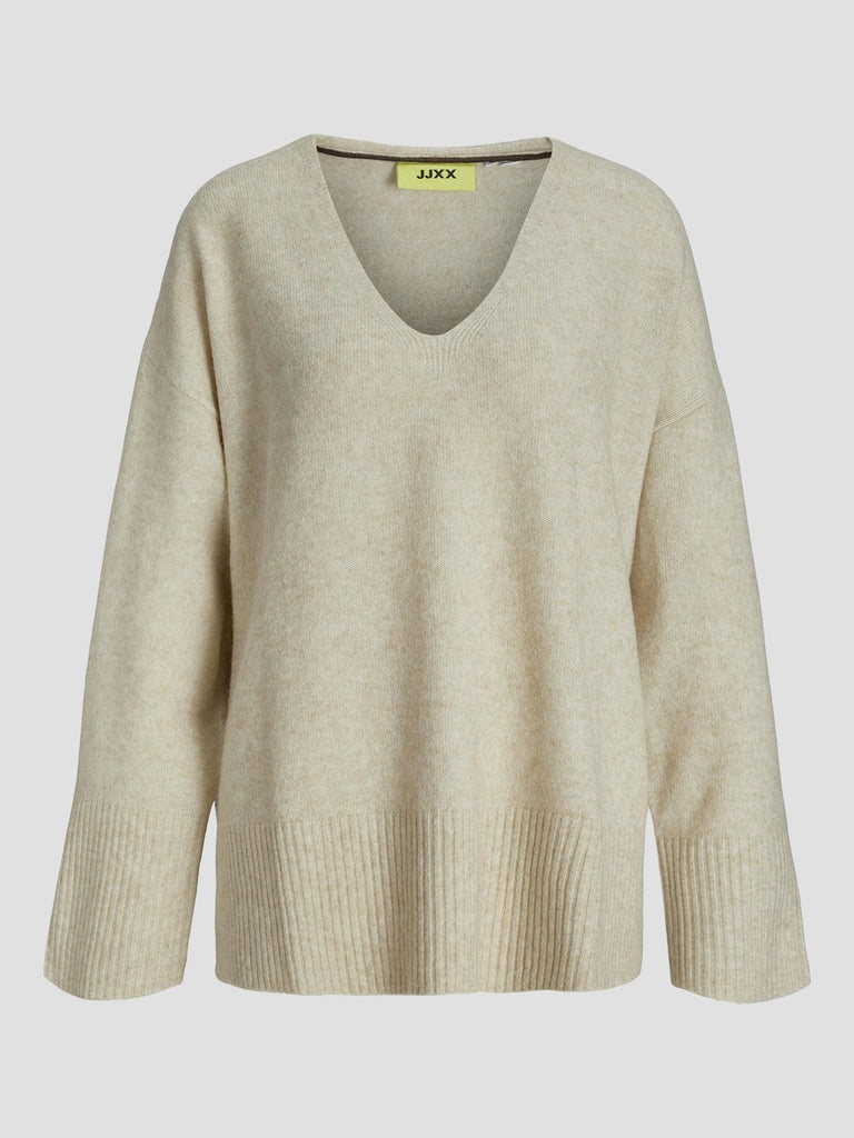 JXLUCCA DIVERSE V-NECK KNIT SN 12259235 FOG JJXX 