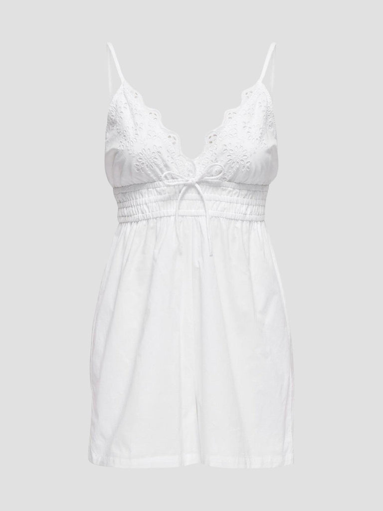 ONLLOU LIFE EMB STRAP PLAYSUIT PTM 15342573 BRIGHT WHITE ONLY 