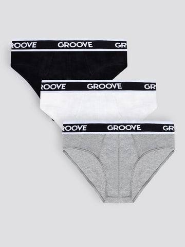 BRIEF 3-PACK UND003 MULTICOLOR GROOVE 