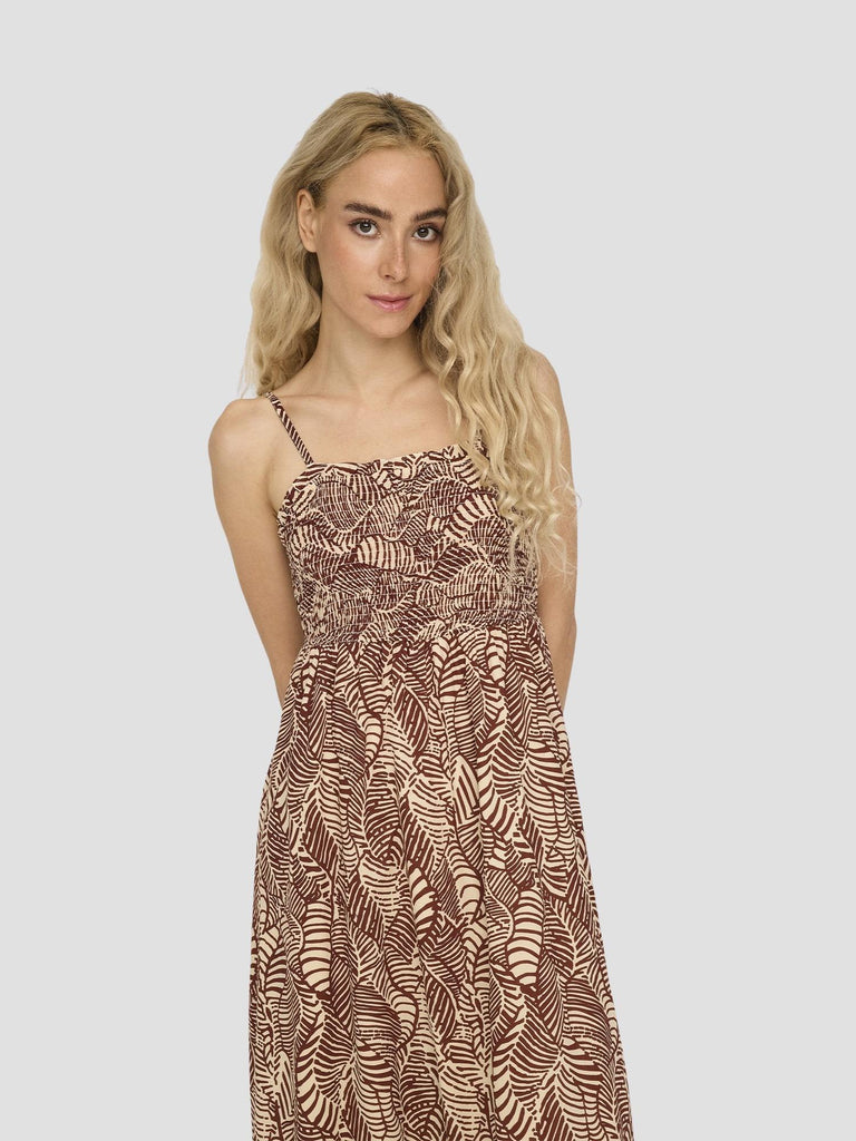 ONLLOU LIFE EMB SMOCK ANKEL DRESS PTM 15343773 SABLE ONLY 
