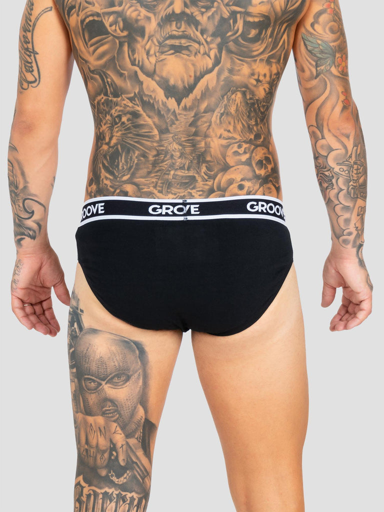 BRIEF SINGLE PACK UND001 BLACK GROOVE 