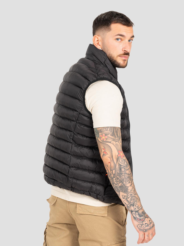 DOWNJACKET VEST IF HOODI ZIP FLUO DOWN2 BLACK GROOVE 