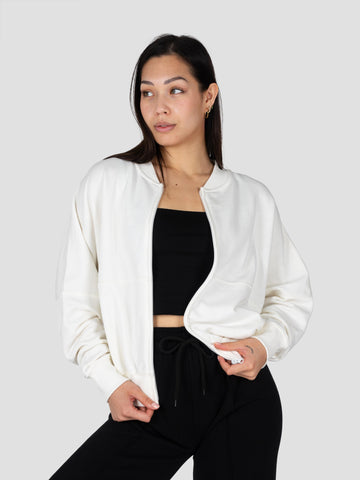 GROOVE FELPA ZIP CROP BARL339W PANNA GROOVE 