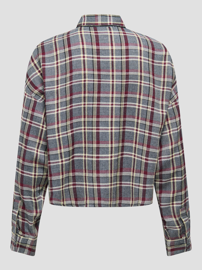 ONLRILEY LIFE LS SHORT CHECK SHIRT WVN 15351443 GARGOYLE ONLY 