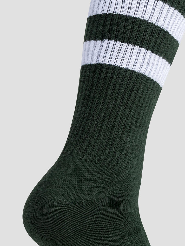 3PCS CREW SOCKS GRO1016 ROYL GRE BEI GROOVE 