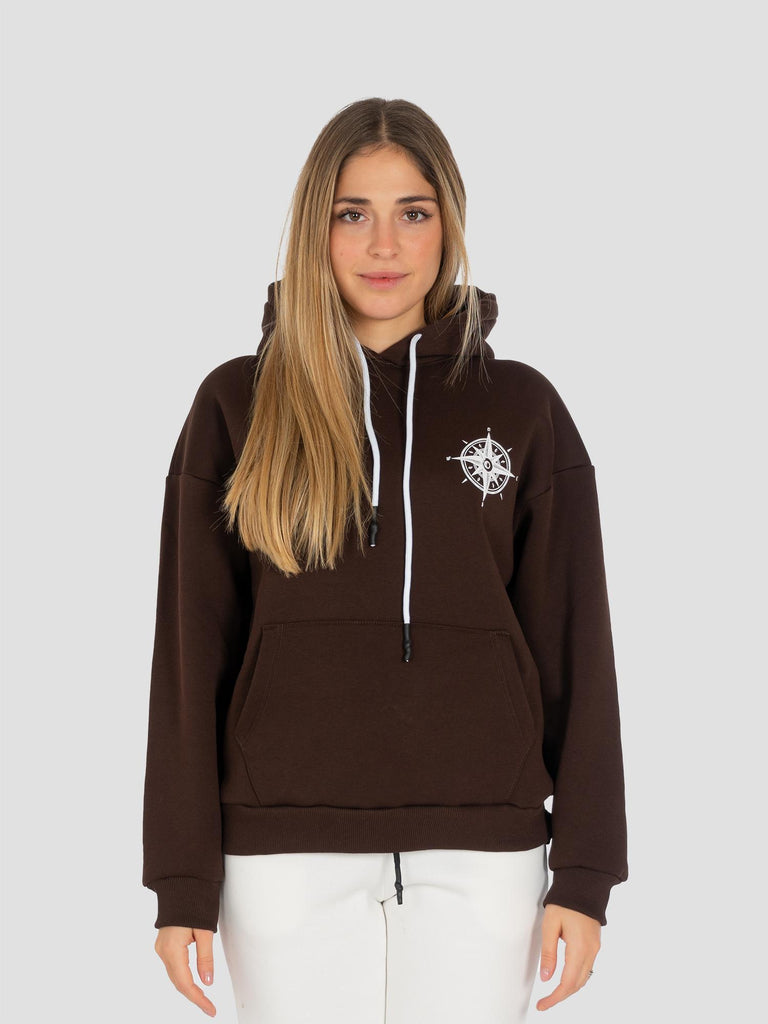 HOODIE PRINTED SWEAT62 BUSSOLA MORO GROOVE 